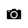 Photo camera flat icon. Photograph focus sign isolated on white background. Camera pictogram for web design, vector illustration Royalty Free Stock Photo