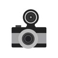 Photo camera flat icon symbol. Vector photographer equipment
