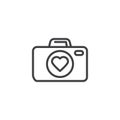 Photo camera with heart line icon Royalty Free Stock Photo