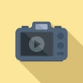 Photo camera icon flat vector. Digital picture