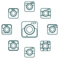Photo camera icon set for web sites and user interface Royalty Free Stock Photo