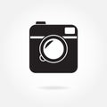 Photo camera icon or sign isolated on white background. Vector illustration in hipster style. Royalty Free Stock Photo