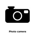 Photo camera icon vector isolated on white background, logo concept of Photo camera sign on transparent background, black filled Royalty Free Stock Photo