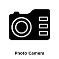 Photo Camera icon vector isolated on white background, logo concept of Photo Camera sign on transparent background, black filled Royalty Free Stock Photo