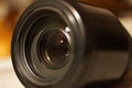 Photo camera lens closeup. Royalty Free Stock Photo