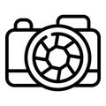 Photo camera lens icon outline vector. Photographic digital device