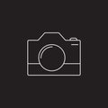 Photo camera line icon, outline vector logo illustration, linear Royalty Free Stock Photo