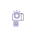 Photo camera line icon. Photograph picture gallery