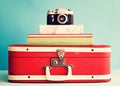 Photo camera over books Royalty Free Stock Photo