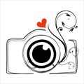 Photo camera poster or emblem logo