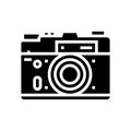 photo camera retro gadget glyph icon vector illustration Royalty Free Stock Photo