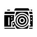 photo camera retro gadget glyph icon vector illustration Royalty Free Stock Photo