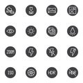 Photo camera settings vector icons set