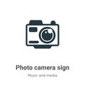 Photo camera sign vector icon on white background. Flat vector photo camera sign icon symbol sign from modern music and media