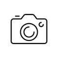 Photo camera silhouette, outline style icon Royalty Free Stock Photo
