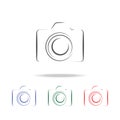 Photo camera silhouette logo icon. Elements of photo camera in multi colored icons. Premium quality graphic design icon. Simple ic Royalty Free Stock Photo