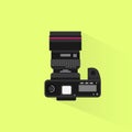 Photo camera top view icon flat design vector Royalty Free Stock Photo