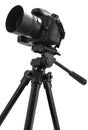 Photo camera on tripod isolated Royalty Free Stock Photo