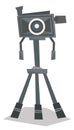 Photo camera on tripod vector illustration.