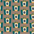 Photo camera vector colorful flat seamless pattern Royalty Free Stock Photo