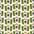 Photo camera vector colorful flat seamless pattern Royalty Free Stock Photo