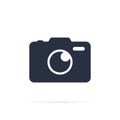 Photo camera vector icon. Camera icon, flat photocamera vector isolated. Modern simple snapshot photography sign