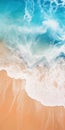 Serene Seascapes: Aerial Photography Wallpaper With Waves On Sand Royalty Free Stock Photo