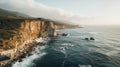 Aerial View Of Dreamy Cliffs At Big Sur, California
