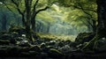 Fantasy Forest: Free Uhd Image With Sycamore In #00bfff Style