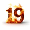 Flaming Number 19: A Humorous and Hyperrealist Luxury Fire Text Effect