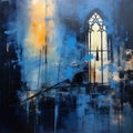 Gothic Dark And Moody Paintings Of Blue Abstract Pictures