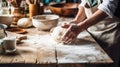 Rustic Bread-Making in a Warm Country Kitchen Royalty Free Stock Photo