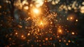 Vintage Independence Day Celebration with Sparklers and Defocused American Flag Royalty Free Stock Photo