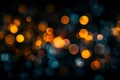 This photo captures a group of indistinct lights, creating a blurred effect, Blurred bokeh lights on a plain black background, AI