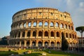 The photo captures the immense size and grandeur of the iconic Roman Colossion in Rome, showcasing its architectural magnificence