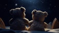 A Heavenly Moment: Two Teddy Bears Stargazing