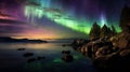 Captivating Aurora Borealis Illuminating Serene Moonlit Lake