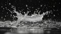 Dynamic Water Splash on Black Background. Generative AI. Royalty Free Stock Photo