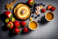Fresh Pancakes and Berries Breakfast Concept Created With Generative Ai Royalty Free Stock Photo