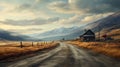 Enchanting Cabin On A Serene Dirt Road Royalty Free Stock Photo