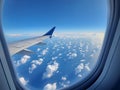 Generative AI. Aerial View of Scattered Cumulus Clouds From an Airplane Window During Flight Royalty Free Stock Photo