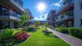 New Modern Multi-Family Housing in a City Residential Complex Royalty Free Stock Photo