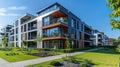 New Modern Multi-Family Housing in a City Residential Complex Royalty Free Stock Photo