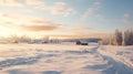 8k Winter Sunset: Scenic Views Of Rural Finland\'s Snowy Countryside