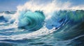 Hyperrealistic Ocean Wave Painting Inspired By Zohar Flax