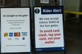 View of a sign at the Vancouver Skyline Subway that reads \