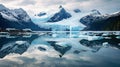 Photo capturing glacier reflection in pristine lake Royalty Free Stock Photo