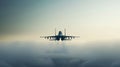 Large Jetliner Flying Through a Cloudy Sky.