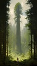 Tall Tree Painting In The Style Of Andreas Rocha