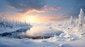 Photoreal Winter Landscape Wallpaper: Hyper-realistic Nature Scenes In Quebec Province